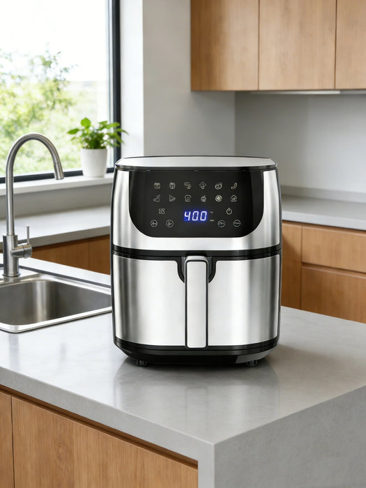 Sybels Air Fryer with Viewing Window, 6-Quart 12-in-1 Multi-Function Appliance for Air Frying, Roasting, Baking & Dehydrating,