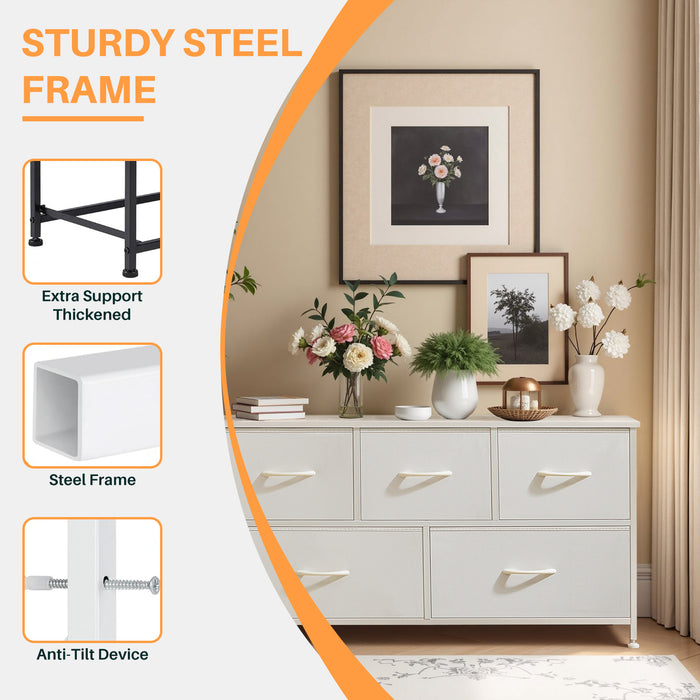Simenmax Storage Dresser for Bedroom, Wide Fabric Closet Chests Organizer Tower Furniture