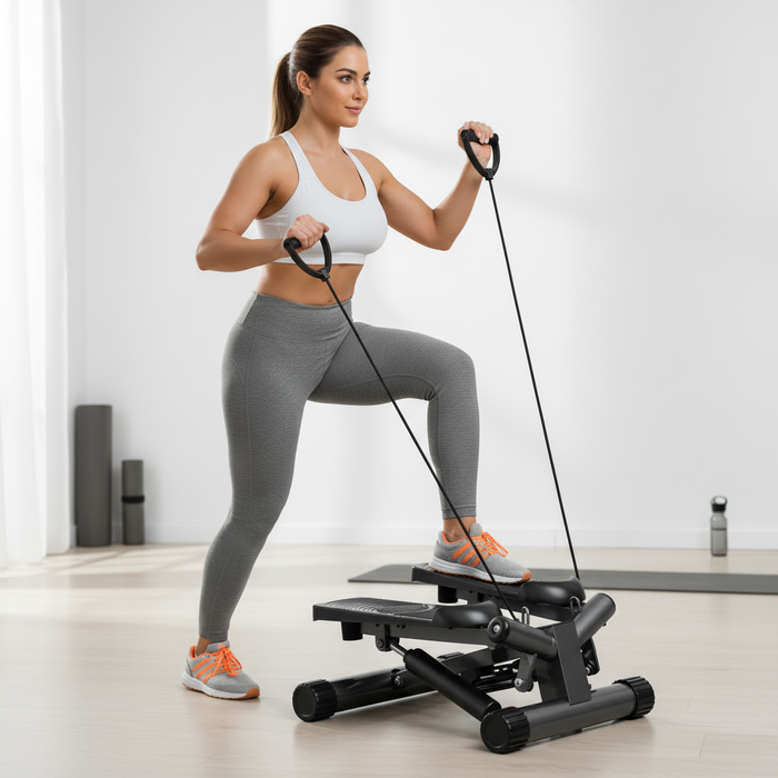 Beddle Mini Stepper with Resistance Bands, Portable Stair Stepper Machine for Body Exercise & Home Workout