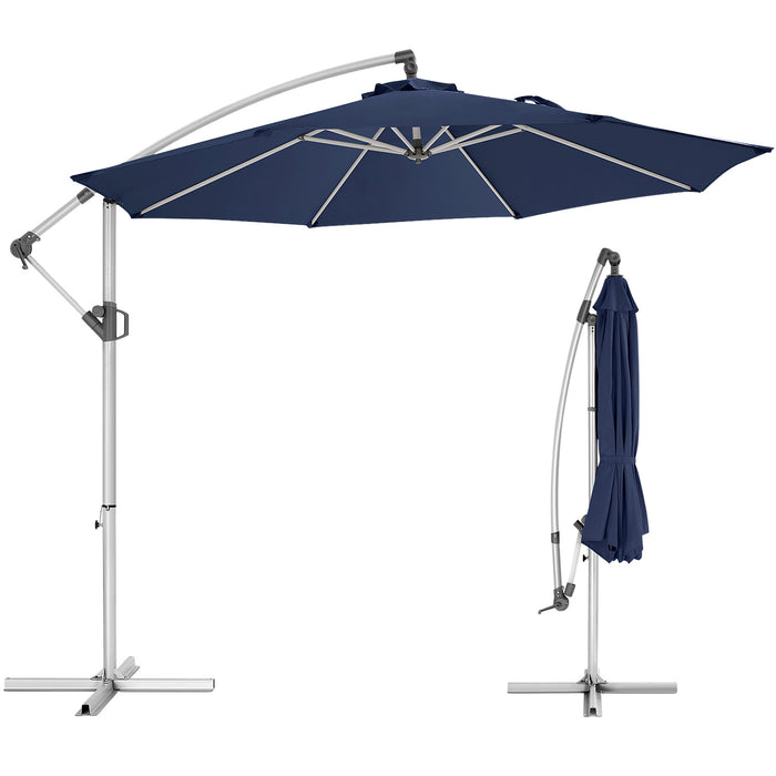 Bigleap 10ft Offset Umbrella Cantilever Patio Hanging Umbrella Outdoor Market Umbrella,Blue