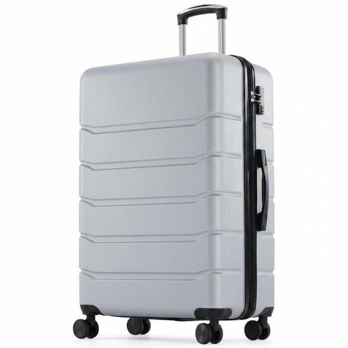 Nextay 20 Inch Hard Shell ABS Carry On Luggage, Expandable Rolling Suitcase with Double Spinner Wheels & TSA Lock, Light Grey