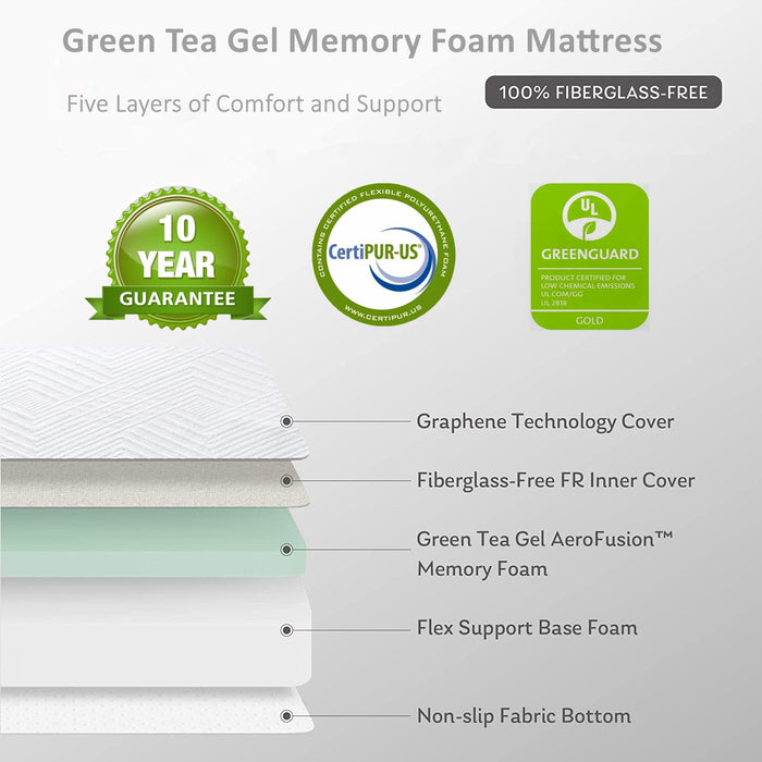 Smiaoer Mattress Medium Firm Memory Foam Mattress Bed in a Box, Made in USA