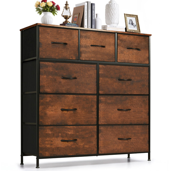 Betcozy 9-Drawer Dresser, Ideal Master Bedroom Storage & All-Purpose Wardrobe Organizer, Rust
