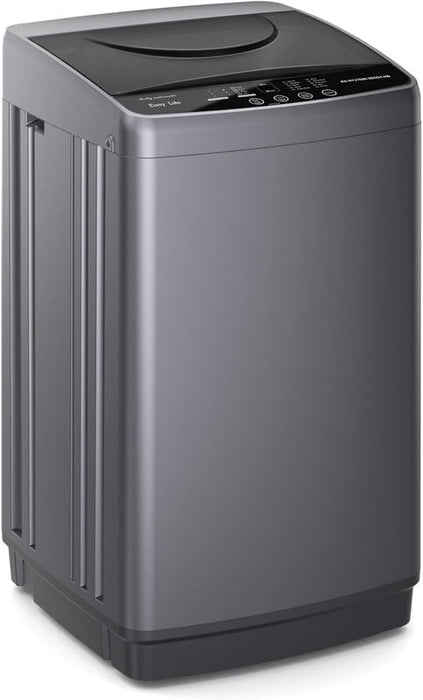 Simenmax Portable Washing Machine, 7.7 lbs Compact Laundry Washer with Stainless Steel Drum, 10 Wash Cycles & LED Display for Home, Apartment, Dorm, RV,Gray