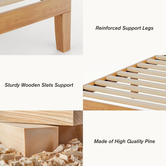 Beddle Wood Platform Bed Frame, No Box Spring Needed, Easy Assembly