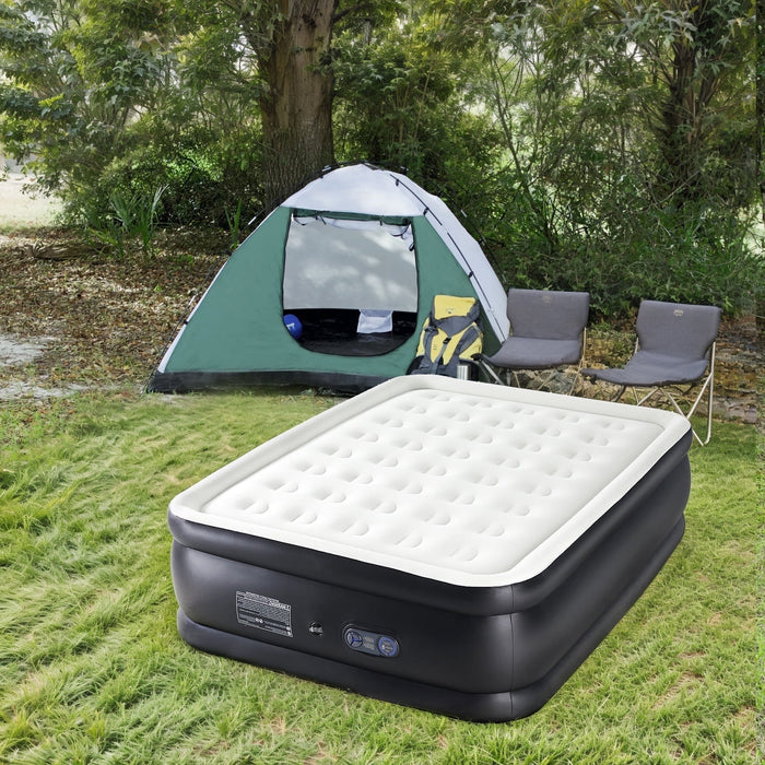 Betcozy Air Mattress Queen with Built in Pump, 22 Inch Elevated Quick Inflation/Deflation Inflatable Beds, High Durability Blow Up Mattresses for Camping, Indoor Colchon, Guests Air Bed, Black
