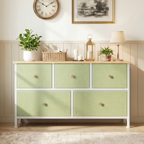 4/5/7/8/9 Drawer Dresser, TINKLE WELL Wide Fabric Storage Chest for Bedroom, Living Room, Closet