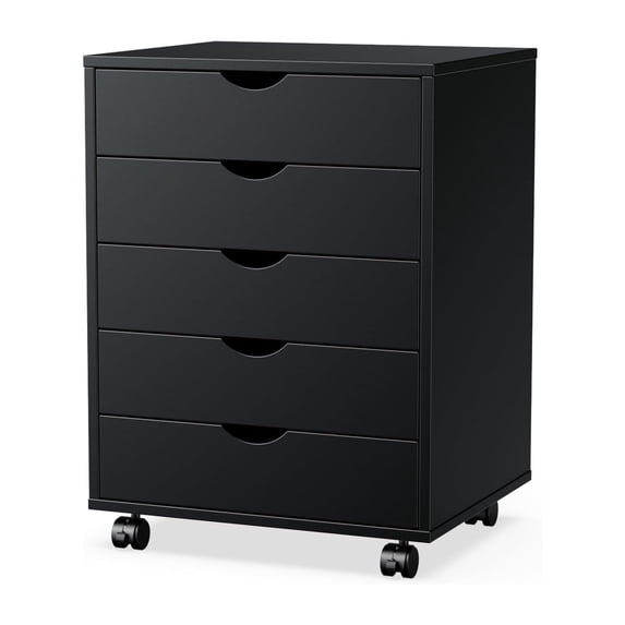 Drawer Wood File Cabinet with Wheels, Rolling Storage Organizer for Home Office