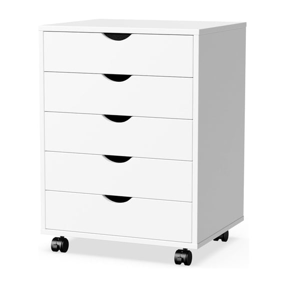Drawer Wood File Cabinet with Wheels, Rolling Storage Organizer for Home Office