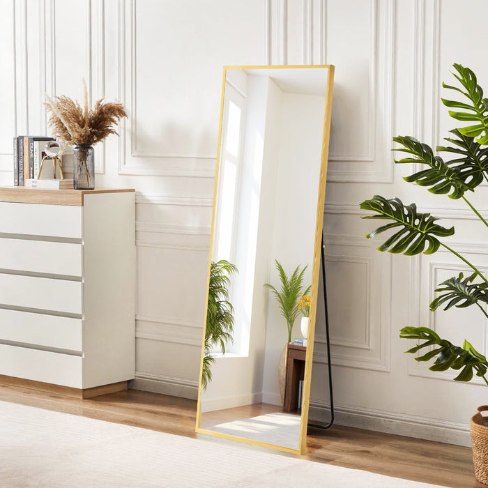 Blorly 59"x16" Full Length Mirror Standing Rectangle Floor Mirrors Body Dressing Wall-Mounted Mirror, Gold