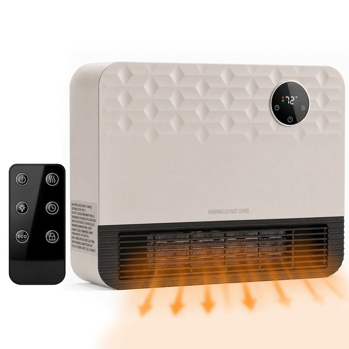 Taoset 1500W Wall Mounted Space Heater, with Remote Control, for Bedroom, Gray