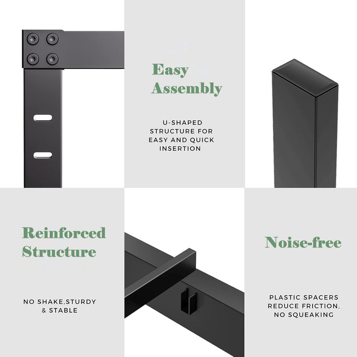 Beddle Bed Frame, 14" Heavy Duty Metal Platform with Storage Space No Box Spring Needed, Black