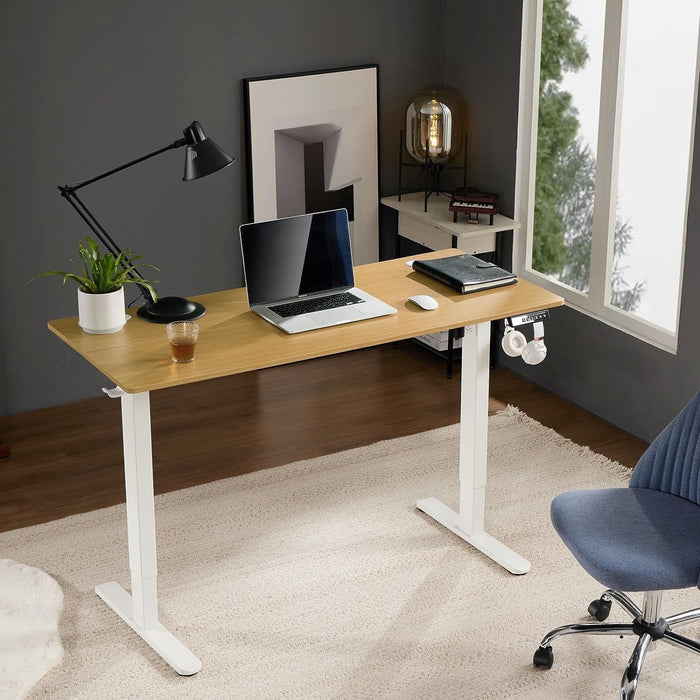 Betcozy 40'' Electric Stand up Desk, Adjustable Electric Computer Desk for Home Ofiice, Oak
