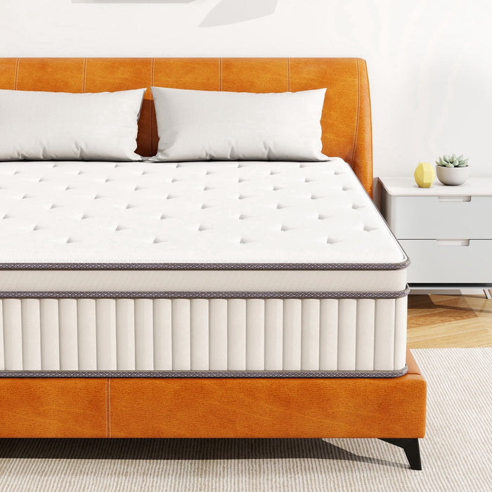 Taoset Full Mattress 12 Inch Hybrid Mattress in a box, Gel Memory Foam and Spring Mattress Support and Pressure Relief, Medium Firmness,White