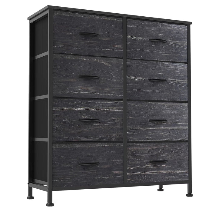Nextay 8-Drawer Fabric Dresser for Bedroom, Storage Dresser Closet with Steel Frame & Wooden Top for Living Room, Dressing Room, Entryway, Charcoal Black
