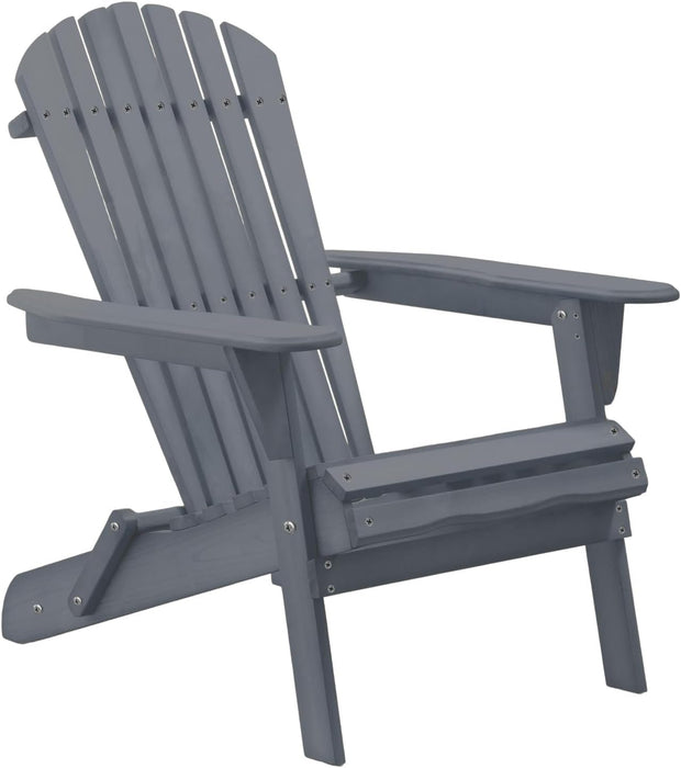 Outdoor Adirondack Chair, Wood Accent Chair Foldable Lawn Outdoor Chairs,Fire Pit Chair,All-Weather Natural Seat for Patio Chair, Garden Chair, Pool Chair,Black