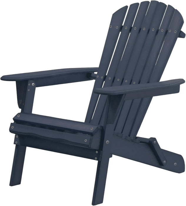 Outdoor Adirondack Chair, Wood Accent Chair Foldable Lawn Outdoor Chairs,Fire Pit Chair,All-Weather Natural Seat for Patio Chair, Garden Chair, Pool Chair,Black