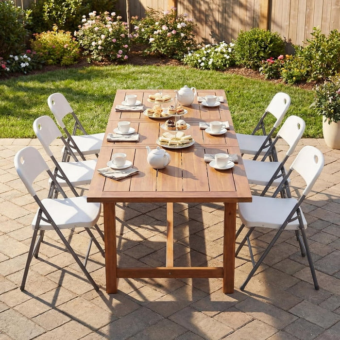 Bigleap 6-Pack Plastic Folding Chairs – Lightweight & Portable for Home, Office, Wedding, Party, Camping, White
