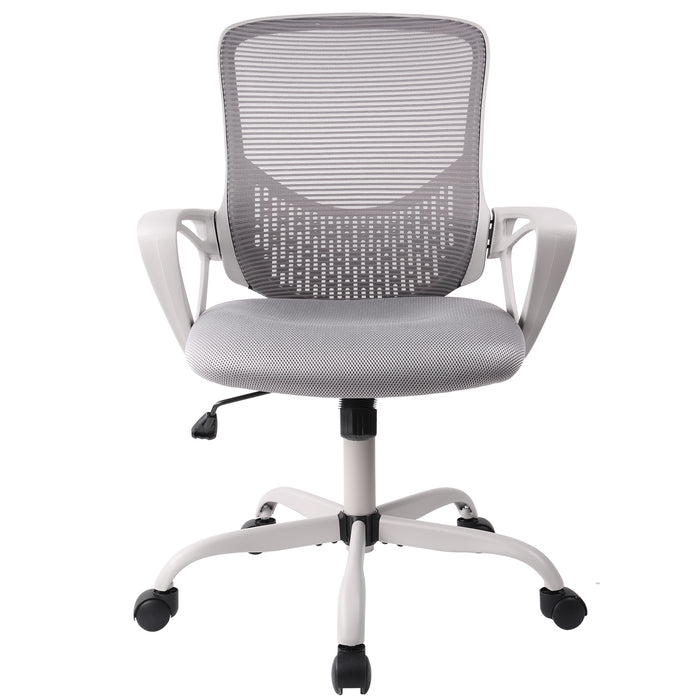 Bigleap Office Chair, Ergonomic Computer Chair, Mesh Desk Chairs with Flip-up Arms for Home, Bedroom, Study, Student, Adults, Grey