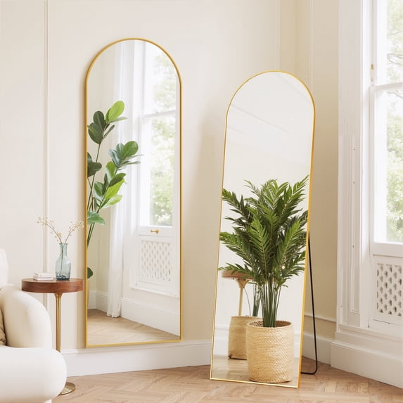 Parcus Full Length Mirror with Stand, Shatterproof Floor Mirror for Bedroom, Living Room, Wall Mounted or Leaning, Aluminum Frame Body Mirror