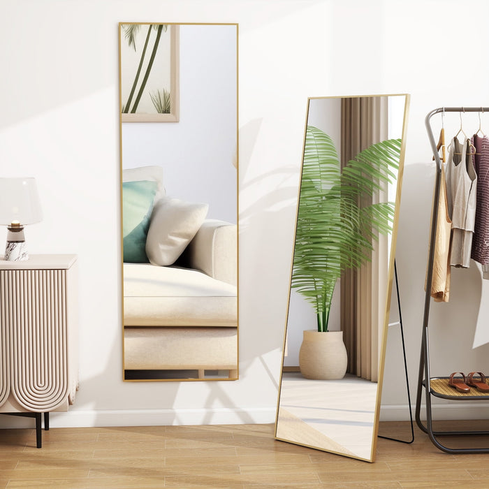 Beddle Full Length Mirror Rectangle Full Body Floor Mirror with Stand Wall-Mounted Mirror for Bedroom & Doors