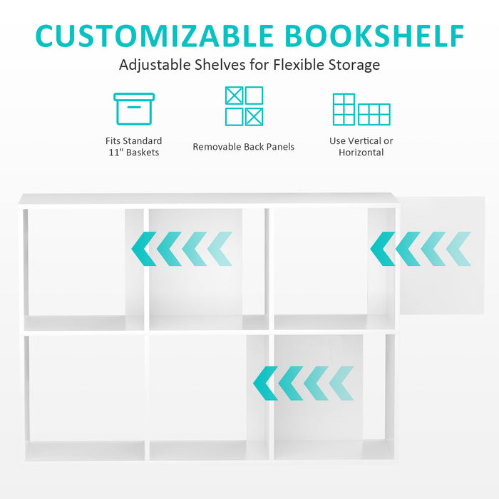 Beddle 6、8、9-Cube Storage Organizer, Open Bookshelf with Removable Back Panels, Wood Bookcase for Living Room, Bedroom and Home Office