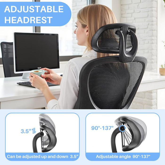 Bigleap Office Chair, Ergonomic Computer Chairs with Flip-up Arms,Black