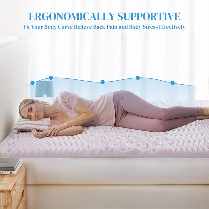 bigleap Memory Foam Mattress Topper - King Size Dual Layer 4 Inch Cooling Mattress Topper 2 Inch Gel Memory Foam Plus 2 Inch Pillow Top Bed Mattress Topper Cover Support Mattress Pad for Back Pain