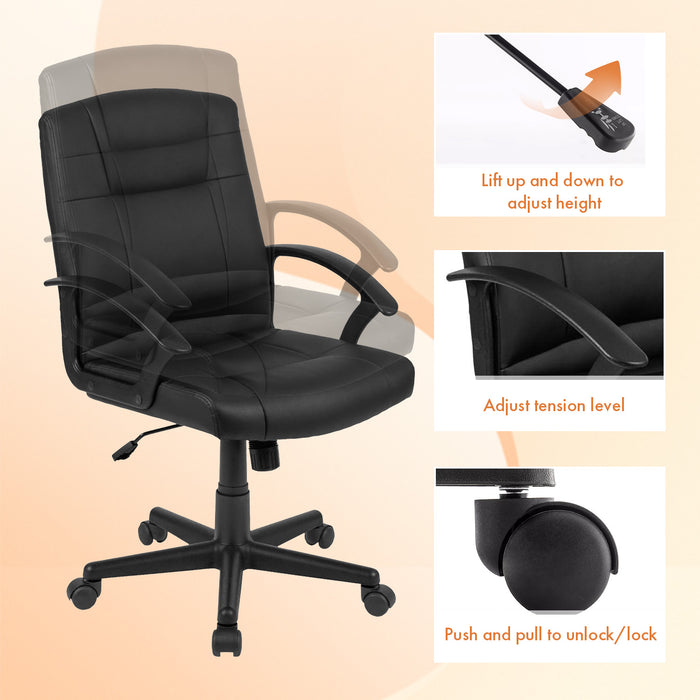 Bigleap Office Chair Leather Boss Chair Ergonomic Computer Gaming Chair With High Back Executive Swivel Chair With Arm Rest and Height Adjustment