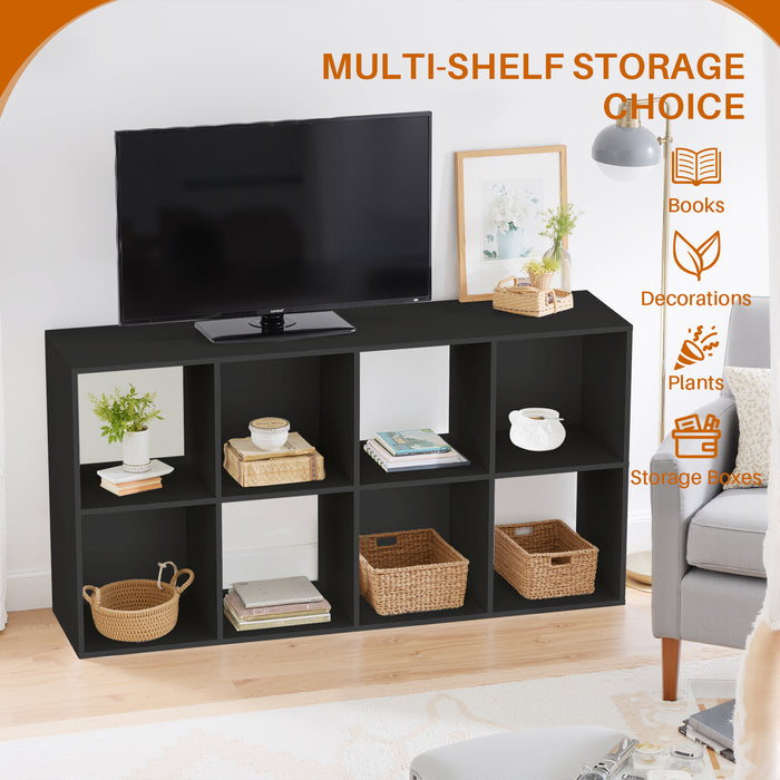 Simenmax 8 Cube Storage Organizer, Bookshelf with 4 Removable Back Panels for Living Room, Bedroom, Home Office, Black