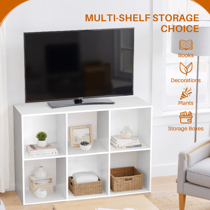 Simenmax 6 Cube Storage Organizer, Bookshelf with 3 Removable Back Panels for Living Room, Bedroom, Home Office, White