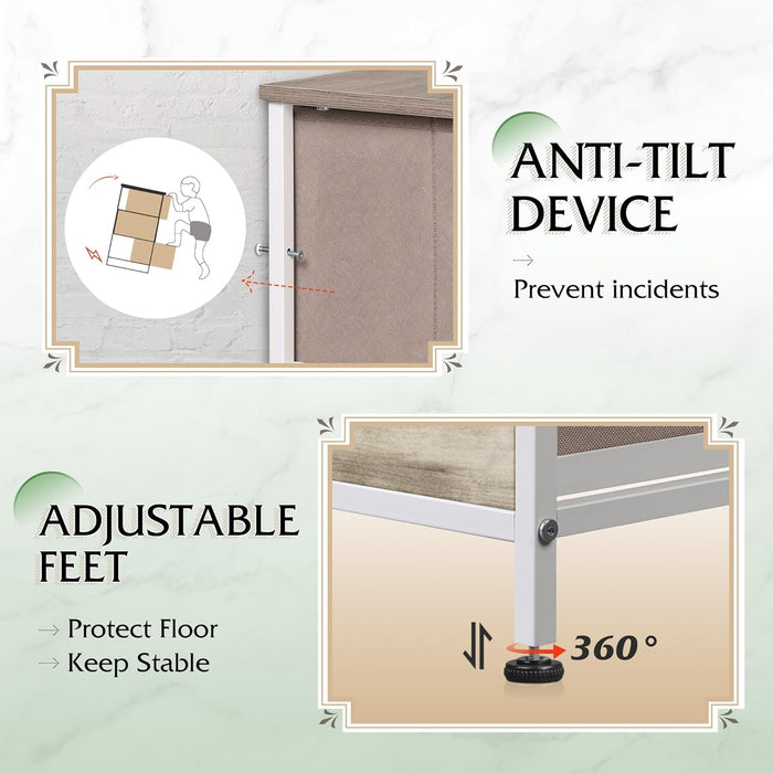 Simenmax 4/5/7/8/9Dresser, Storage Drawers with Removable Fabric Bins, Fabric Closet Chests Organizer for Bedroom, Closet, Living Room, Oak Greige