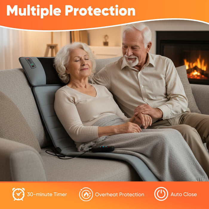 Sybels Premium Heating & Vibration Mat: The Gift of Ultimate Relaxation for Your Parents with 10 Massage Nodes and 9 Intensity Levels.