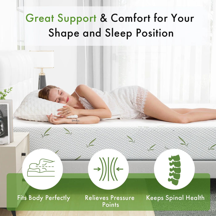 Beddle 6 inch Twin Mattress in a Box,Memory Foam Mattress with Bamboo Cover,Made in USA