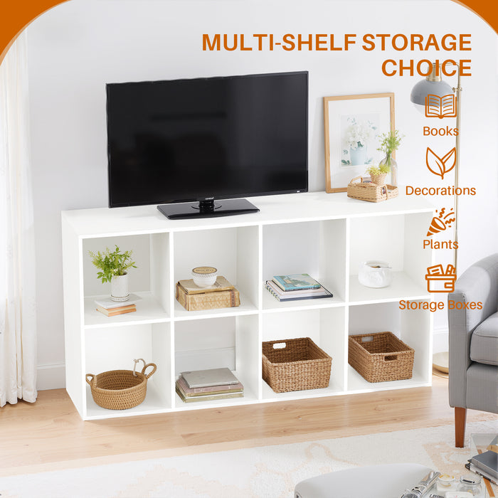 Simenmax 8 Cube Storage Organizer, Bookshelf with 4 Removable Back Panels for Living Room, Bedroom, Home Office, White