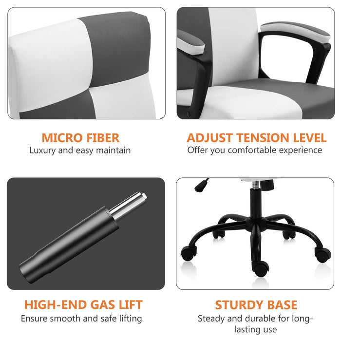 Office Chair, High Back Ergonomic Computer Chair for Big and Tall People, Adjustable Home Office Study Chair with Armrests and Rolling Wheels