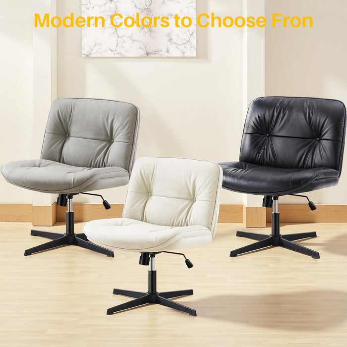 Armless Criss Cross Legged Chair, OverSized Desk Chairs, Adjustable Swivel Vanity / Rest Chair