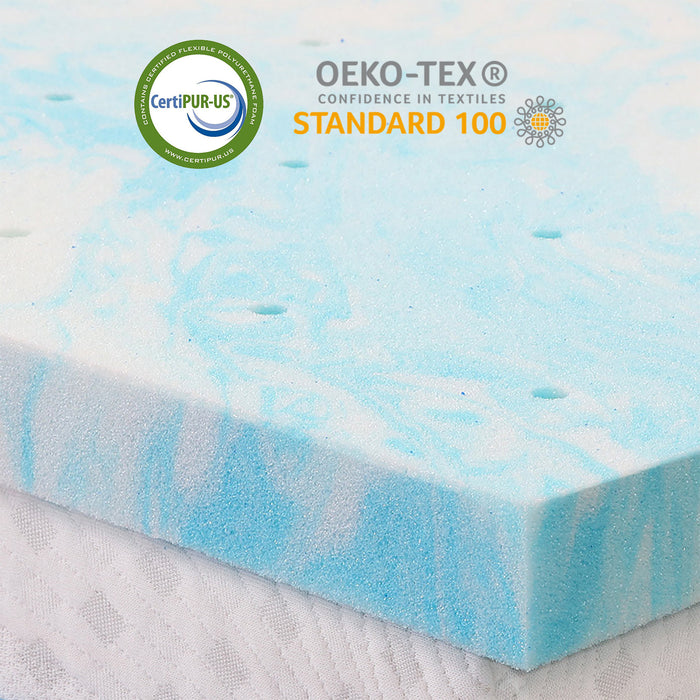 Simenmax 3''QUEEN Memory Foam Mattress Topper, Cooling Gel Mattress Topper CertiPUR-US Certified