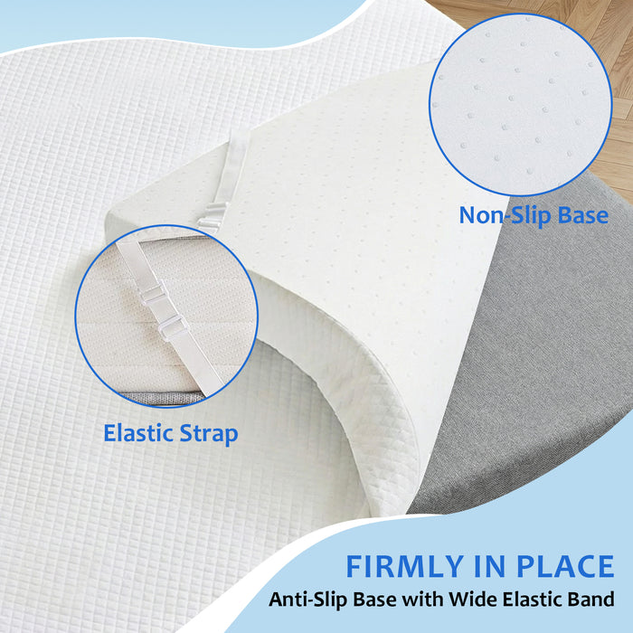 Beddle Mattress Topper, 2" Gel Memory Foam with Removable Cover, Ventilated High-Density Foam, Pressure Relief