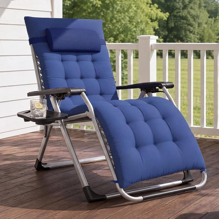 Nextay Zero Gravity Chair with Cushion, Navy Blue