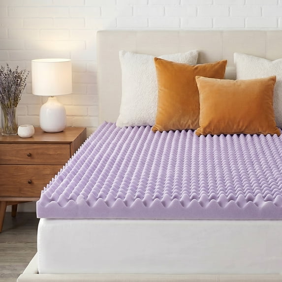 Beddle Mattress Topper, Egg Crate Memory Foam Mattress Topper,Pressure Relief for Back Pain