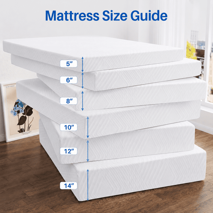 IULULU Memory Foam Mattress Bed in a box, with Green Tea Cool, Medium