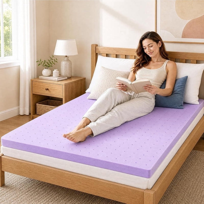Simenmax 3-Inch Gel Memory Foam Mattress Topper Twin ¨C Pressure Relief, CertiPUR-US Certified,Purple