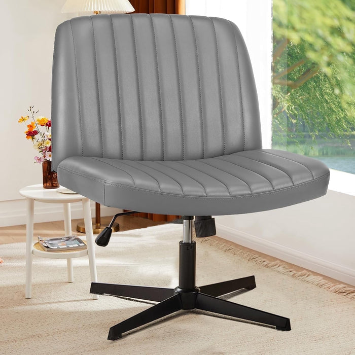 Taoset Office Desk Chair, Modern Cute Rolling Vanity Swivel Task Chairs with Wheels, Comfortable Back Seat for Home, Bedrooms, Office, Study, Student, Adults, Make-up, Dressing Room,Gray