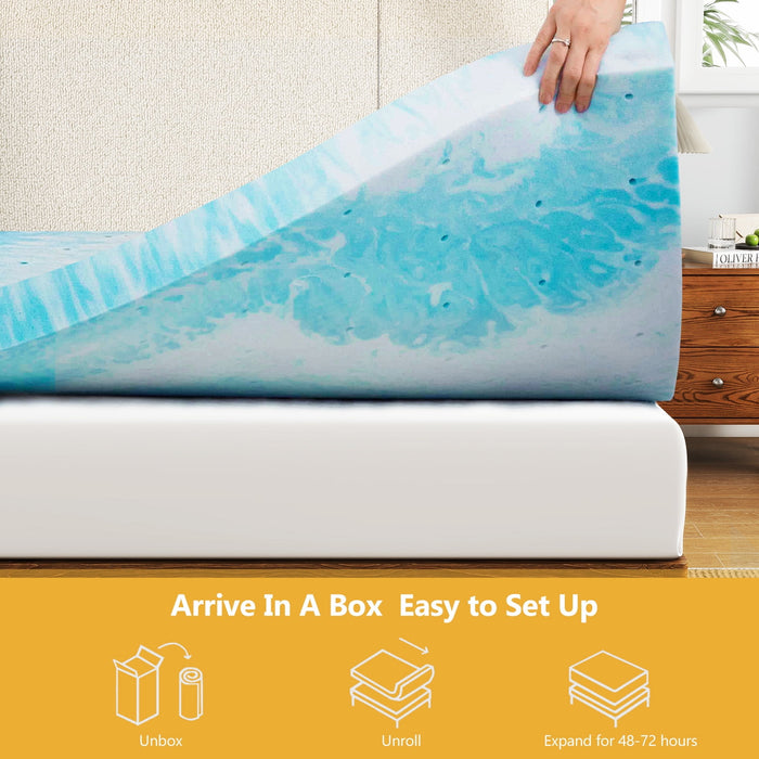 Beddle Memory Foam Mattress Topper, Queen Size Mattress Pad,Pressure Relief for Back Pain