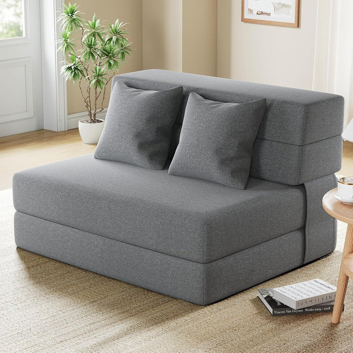 6'' Folding Sofa Bed with 2*Pillow, Convertible Makeshift bed, Futon SofaBed Couch,