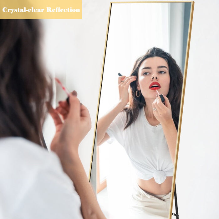 Smiaoer Floor Mirror for Standing, Leaning, or Hanging in Bedroom, Living Room, or Entryway
