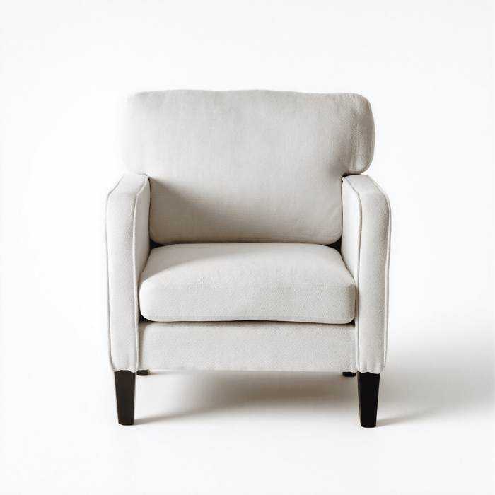 Betcozy Accent Chair, 22 Inch Wide Upholstered Seating, Mid‑Century Modern Style, 300 lbs Static Capacity, Solid Wood Feet, Light Beige