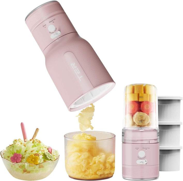 Bigleap Ice Shaver Machine Portable Blender 2 In 1, Shaved Ice Machine for Home, Snow Cone Machine Ice Shaver Machine, Portable Blender for Shakes and Smoothies, Green