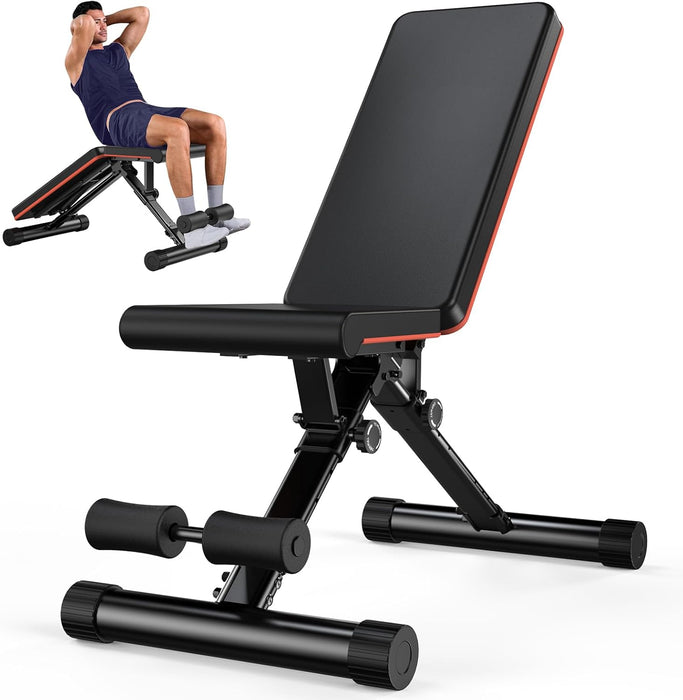 Bigleap Adjustable Weight Bench for Home Gym, 9-Position Incline/Decline, Foldable, 795LBS Capacity Heavy Duty Workout Bench for Full Body Training
